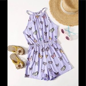 Shein Girls Butterfly Allover Romper
